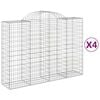 vidaXL Schanskorven 4 st gewelfd 200x50x140/160 cm ijzer