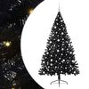 vidaXL Kunstmatig Voorverlicht Kerstboom met 300 LED Zwart 210 cm PVC
