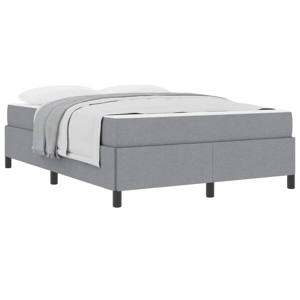 vidaXL Boxspringbed met matras Lichtgrijs 140 x 190 cm Stof