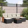 vidaXL 7-delige Loungeset met kussens poly rattan zwart