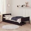 vidaXL Bedframe met 2 lades 100x200 cm massief grenenhout donkerbruin