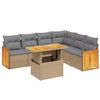 vidaXL 7-delige Loungeset met kussens poly rattan beige