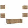 vidaXL Tv-meubelset Wandgemonteerd 6 pcs Artisan Eiken Bewerkt hout