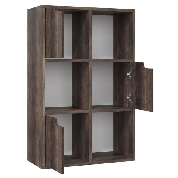vidaXL Boekenkast 60x27,5x88 cm bewerkt hout gerookt eikenkleur