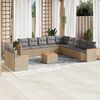 vidaXL 12-delige Loungeset met kussens poly rattan gemengd beige
