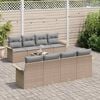 vidaXL Tuin Sofa Set 9 pcs Beige Poly riet