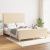 vidaXL Bedframe zonder matras stof cr&egrave;mekleurig 140x190 cm