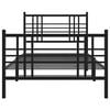 vidaXL Bedframe met hoofd- en voeteneinde metaal zwart 90x190 cm