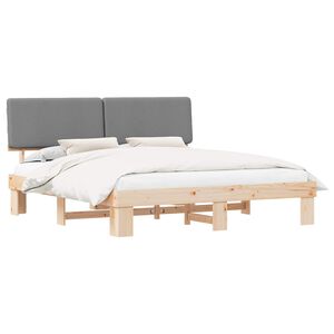 vidaXL Bedframe met Gevoerd Hoofdgedeelte Lichtgrijs 200 x 200 cm