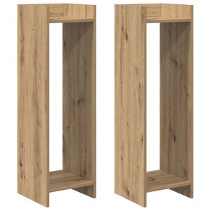 vidaXL Plantenstandaard met plank Artisan Eik 30 x 30 x 100 cm
