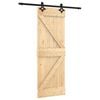 vidaXL Schuifdeur Naturel en Zwart 70 x 210 cm Massief Grenenhout