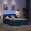 vidaXL Opbergbed met LED met matras met LED Blauw 140 x 190 cm Stof