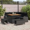 vidaXL Tuin Sofa Set met kussen met opslag met kussen 8 pcs Zwart