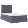 vidaXL Opbergbed met LED met matras Donkergrijs 120 x 190 cm Fluweel