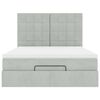 vidaXL Ottoman bed met matrassen en LED's 140x200cm fluweel lichtgrijs