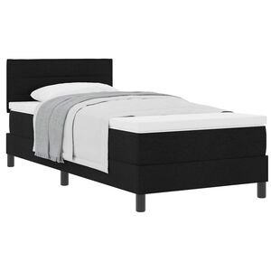vidaXL Boxspringbed met hoofdeinde Zwart 90 x 190 cm Stof
