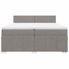vidaXL Boxspring met matras stof taupe 200x200 cm