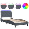 vidaXL Bedframe met LED zonder matras fluweel donkergrijs 90x190 cm