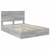 vidaXL Opslag bed met lade Grijs Sonoma 160 x 200 cm Bewerkt hout