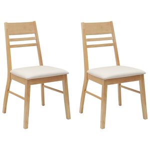 vidaXL Eettafelstoelen 2 pcs Naturel 43 x 54 x 89 cm