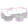 vidaXL 6-delige Loungeset met kussens poly rattan gemengd beige