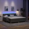 vidaXL LED Box Spring Bed met matras Donkergrijs 180 x 200 cm Stof