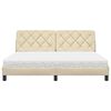 vidaXL Bed met matras stof cr&egrave;mekleurig 180x200 cm