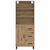 vidaXL Hoge kast Artisan Eiken 69,5 x 34 x 180 cm Bewerkt hout