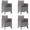 vidaXL Tuin Eetset 5 pcs Lichtgrijs Polt riet