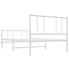 vidaXL Bedframe met hoofd- en voeteneinde metaal wit 90x200 cm