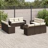 vidaXL 13-delige Loungeset met kussens poly rattan bruin