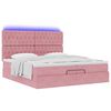 vidaXL Ottoman bed met matrassen en LED's 200x200cm fluweel roze