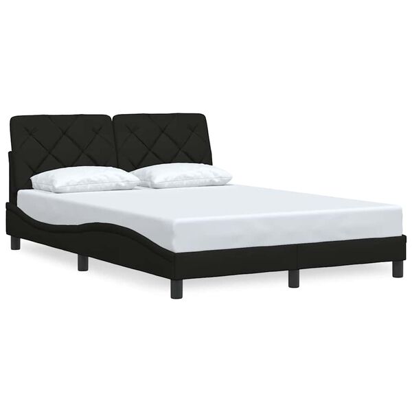 vidaXL Bedframe zonder matras 120x200 cm stof zwart