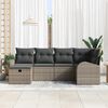 vidaXL Tuin Sofa Set met kussen met opslag 6 pcs Grijs Poly riet