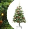 vidaXL Kunstkerstboom met LED -striplichten Groen 150 cm PVC en Metaal