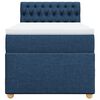 vidaXL Boxspring met matras stof blauw 80x200 cm