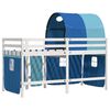 vidaXL Kinderhoogslaper met tunnel 90x200 cm massief grenenhout blauw
