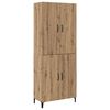 vidaXL Hoge kast 2 pcs Artisan Eiken Bewerkt hout