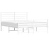 vidaXL Bedframe met hoofd- en voeteneinde metaal wit 120 x 190 cm