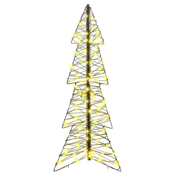 vidaXL Kerstboom met 100 LED Warmwit 120 cm Rattan