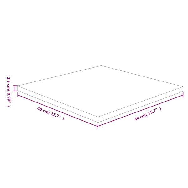 vidaXL Tafelblad vierkant 40x40x2,5cm behandeld eiken donkerbruin