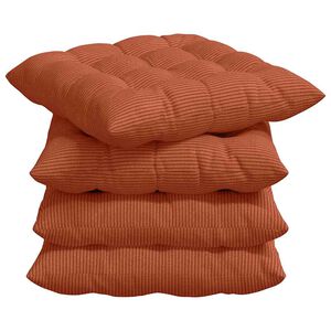 vidaXL Zitkussens 4 st Katoen Stof Rood-oranje 40 x 40 x 6 cm