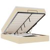 vidaXL Ottoman bed met matras 140x190cm stof cr&egrave;mekleurig