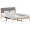 vidaXL Bedframe met hoofdeinde Bruin 135 x 190 cm Massief grenenhout