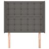 vidaXL Hoofdbord met randen 93x16x118/128 cm kunstleer grijs