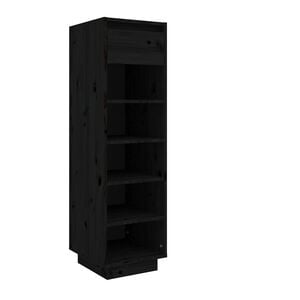 vidaXL Schoenenkast 30x34x105 cm massief grenenhout zwart
