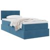 vidaXL Opslag bed met matras Donkerblauw 100 x 200 cm Fluweel