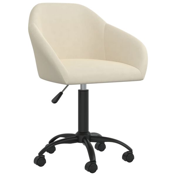 vidaXL Eetkamerstoelen draaibaar 6 st fluweel crèmekleurig