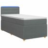 vidaXL Boxspring Bed met Matras en LED Donkergrijs 90 x 190 cm Stof