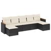 vidaXL 7-delige Loungeset met kussens poly rattan zwart